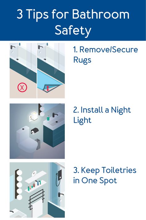 Try these three simple yet effective tips to increase the safety of your bathroom and reduce the risk of falls, trips, and injuries.  Read more bath safety tips, tricks, and hacks here: https://carex.com/blogs/resources/bathroom-safety-guide Bathroom Floor Mats, Transfer Bench, Bath Safety, Medical Emergency, Shower Seats, Bathroom Safety, Bathroom Floor Mat, Safety 1st, Diy Garden Projects