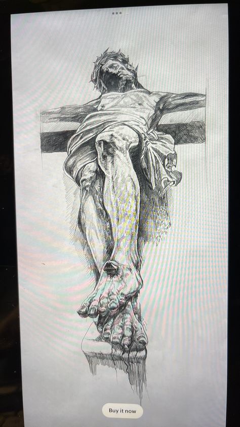 Jesus On The Cross Drawing, Godly Drawings, Perspective From Below, Christian Drawings Inspiration, Biblical Sketches, Jesus Drawings Sketches, Pencil Art Drawings Creative, Drawing Ideas Hard, Dramatic Perspective