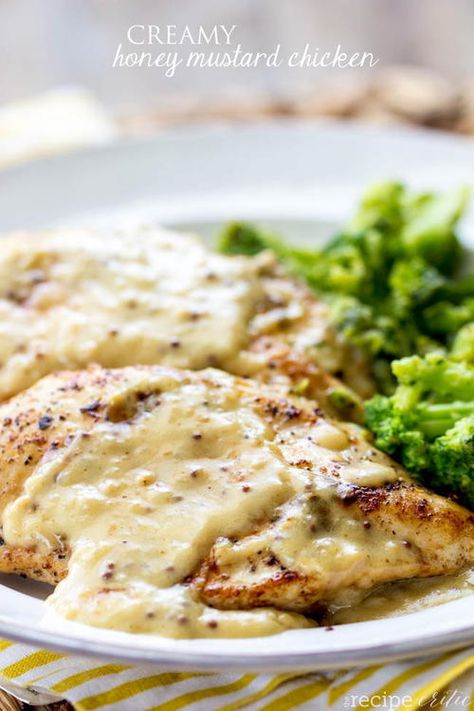 Pioneer Woman-Style Honey Mustard Chicken Recipe | FaveSouthernRecipes.com Creamy Honey Mustard Chicken, Creamy Honey Mustard, Honey Mustard Chicken Recipes, Creamy Honey, Mustard Chicken Recipes, Homemade Honey Mustard, Pasta Fatta In Casa, Honey Mustard Chicken, Mustard Chicken