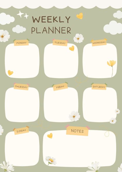 Weekly Planner plannerdividers #undatedplannergoodnotes Bullet Journal Boxes, Aesthetic Weekly Planner, Cute Weekly Planner, Peta Minda, Digital Planner Ideas, Weekly Planner Print, Cute Daily Planner, Daily Planner Printables Free, Goodnotes Template