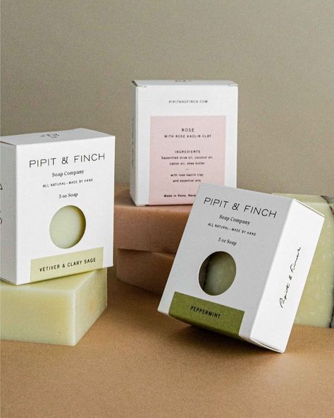 Mindsparkle Mag on Instagram: “Saturday Studio @saturday_studio designed the identity for Pipit & Finch – a brand that hand makes soap from all natural, botanical…” Bar Soap Packaging, Branding Design Ideas, Soap Photography, Soap Packaging Design, Cosmetic Packaging Design, Box Packaging Design, Soap Packaging, Soap Boxes, Packaging Labels Design