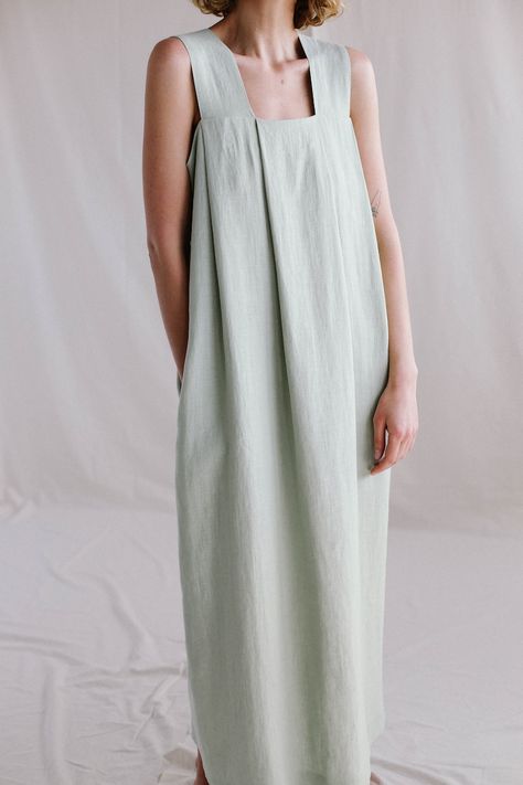 Origami Linen Dress / Linen Loose Fitting MAXI Dress - Etsy South Africa Diy Sy, Spring Maxi Dress, Long Linen Dress, Boho Summer Dresses, Cotton Dress Summer, Sleeveless Long Dress, Long Midi Dress, Long Dress Casual, Linen Maxi Dress