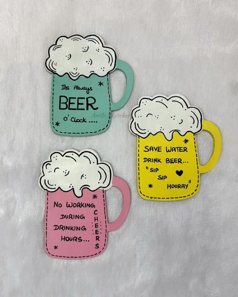 Budget friendly hand painted beer mug fridge magnets✨🍻 What’s your favourite color & quote? Grab yours soon!! Customisations available as per your choice!! . . . . . . . #fridgemagnets #magnets #artsandcrafts #handpainted #acrylicpainting #markers #handpaintedwithlove #crafts #returngifts #eventgifts #decor #decorideas #giftsforalloccasions #mdf #dmfororders #beer #beermug #kitchendecor #homedecor #pastellove #instapost #trendingnow #handcrafted #artilosketches Glass Fridge, Beer Fridge, Color Quotes, Event Gifts, Bar Counter, Beer Glass, Fridge Magnet, Fridge Magnets, Name Plate