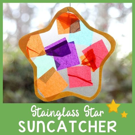 Diy Suncatchers For Kids, Sun Catchers Diy Suncatchers, Suncatchers For Kids, Rocket Ship Craft, Outer Space Crafts For Kids, Christmas Lesson Plan, Christmas Science Activities, Outer Space Crafts, Star Suncatcher