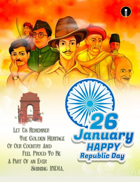 Tricolor India background with Nation Hero and Freedom Fighter for Republic Day - Indiater Republic Day Images Pictures, Happy Republic Day Images, India Background, Wishing Quotes, Freedom Drawing, Republic Day Photos, Perspective Pictures, Indian Songs, Independence Day Drawing