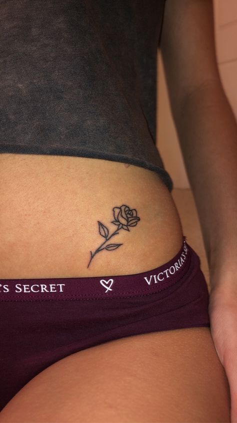 Lower Stomach Tattoos For Women Small, Small Tattoo Ideas Stomach, Cute Small Stomach Tattoos, Small Small Tattoos, Small Rose Tattoo On Chest, Waist Rose Tattoo, Cute Stomach Tattoos For Women Small, Small Tattoo Stomach, Tattoos For Lower Stomach