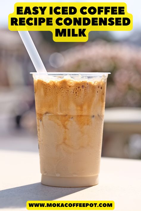 Ninja Ice Coffee Recipes, Iced Coffee Recipe With Sweetened Condensed Milk, Blended Ice Coffee Recipe, Delight Iced Coffee Recipe, Iced Coffee Condensed Milk, Coffee And Condensed Milk, Iced Coffee With Condensed Milk, Condensed Milk In Coffee, Coffee With Condensed Milk Recipes