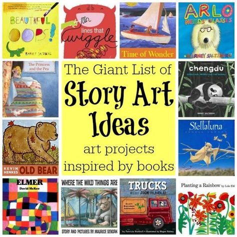 Picture Books And Art Projects, Art Lessons For 1st Grade, Art And Literacy Projects, 1st Grade Book Activities, Art Projects With Books, Story Art Ideas, Literacy Art Activities, Grade 1 Art Ideas, Story Time Ideas