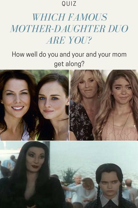 A mother-daughter relationship is one of the most special bonds in the world. How well do you and your mom get along? Take this quiz to find out which duo you guys are most similar to. Mother Daughter Movies, Silly Comics, Mom Quiz, Lorelai And Rory, Birthday Quiz, Random Quizzes, Small Foot Tattoos, Beach Words, Famous Duos