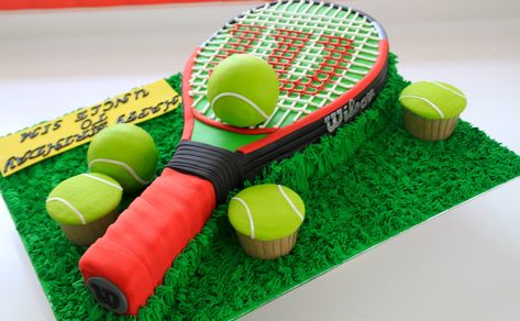 Impressive Sports Themed Cakes - Food Gallery Tennis Racquet Cake, Tennis Racket Cake, Tennis Birthday Party, Tennis Cake, Sports Themed Cakes, Tennis Birthday, Tennis Party, Cake Templates, Sport Cakes