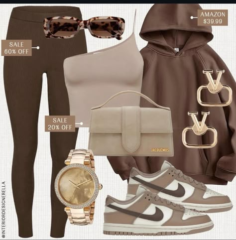 Taupe Outfit, Dunks Outfit, Outfits Gorditas, Aesthetic Color, Winter Fashion Outfits Casual, Vanilla Girl, Cute Lazy Outfits, Athleisure Fashion, Cute Comfy Outfits