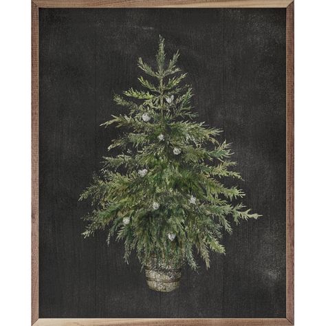 The Holiday Aisle® Christmas Tree Black - Picture Frame Textual Art on Wood | Wayfair Christmas Tree Black, Farmhouse Christmas Tree, Black Framed Wall Art, Textual Art, Beautiful Christmas Trees, Black Picture Frames, Black Picture, Wood Home Decor, Room Size