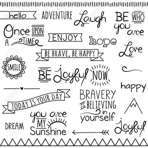 hand drawn doodles - Google Search                                                                                                                                                     More Doodle Words, Doodle Calligraphy, Art Clip, Doodle Inspiration, Creative Lettering, Sketch Notes, Doodle Lettering, Art Typography, Doodles Zentangles