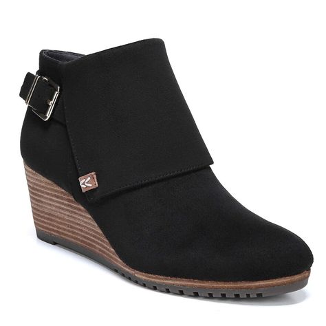 Womens Wedge Boots, Womens Black Booties, Comfortable Wedges, Dr Scholls, Wedge Bootie, Wedge Ankle Boots, Womens Wedges, Wedge Boots, Winter Shoes