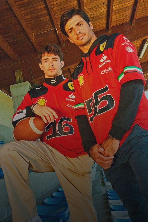 Ferrari Aesthetic F1, Carlos Sainz Boyfriend, Charles Leclerc Boyfriend, Charles Leclerc Boyfriend Material, Charles And Carlos, Carlos Sainz Charles Leclerc, F1 Poster Design, Ferrari Aesthetic, Charles Leclerc And Carlos Sainz