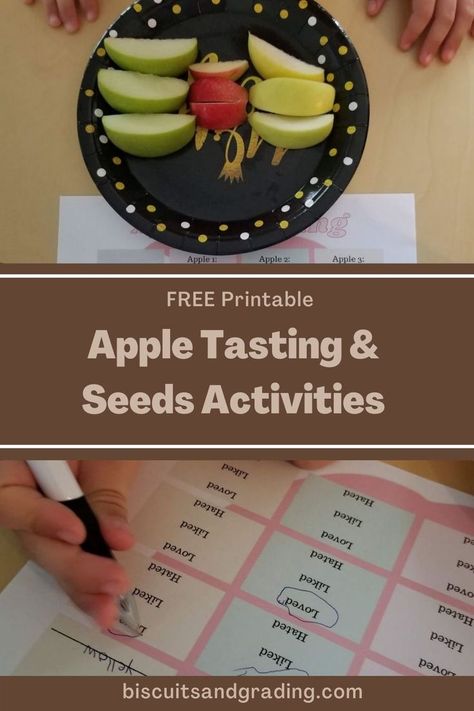 Apple Tasting, Apple Week, Making Choices, Apple Seeds, Mom Blogger, Free Printable, Free Printables, Biscuits, Seeds