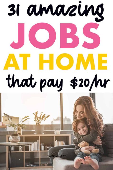 Find this amazing list of jobs that pay $20/hour or more so you can work from home for good. At Home Jobs For Moms, Jobs For Moms, At Home Jobs, Stay At Home Jobs, Mom Jobs, Social Media Jobs, Earn Extra Money, Work At Home, Stay At Home Mom