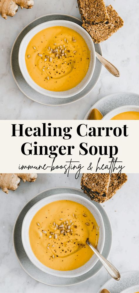 Mold Diet, Blended Soups, Vegan Munchies, Carrot Ginger Soup Recipe, Aip Foods, Baby Carrot Recipes, Hanukkah Dinner, Soft Foods Diet, Creamy Soups