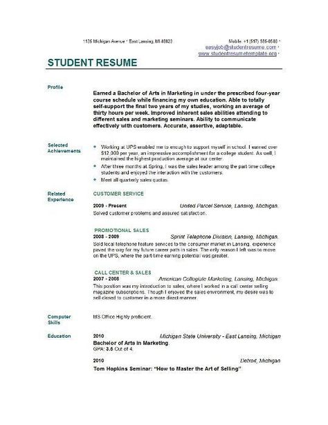 Cv Template College Student ,  #college #CvTemplate #student #template Good Objective For Resume, First Job Resume, Basic Resume Examples, High School Resume, Job Resume Format, College Resume Template, Cv Example, Internship Resume, Shirt Apron