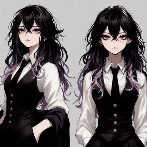 Woman In Suit, Anime Black Hair, Girls With Black Hair, Clothing Design Sketches, Anime Inspired Outfits, Dress Design Sketches, Female Character Design, Art Anime, Anime Inspired