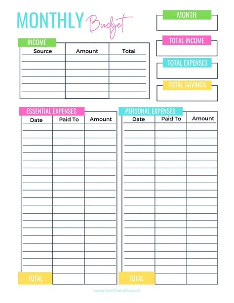 Single Mom Budget Worksheet, Single Person Budget, Single Mom Financial Tips, Free Monthly Budget Template, Budgeting Categories, Single Mom Budget, Budgeting Apps, The Budget Mom, Monthly Budgeting