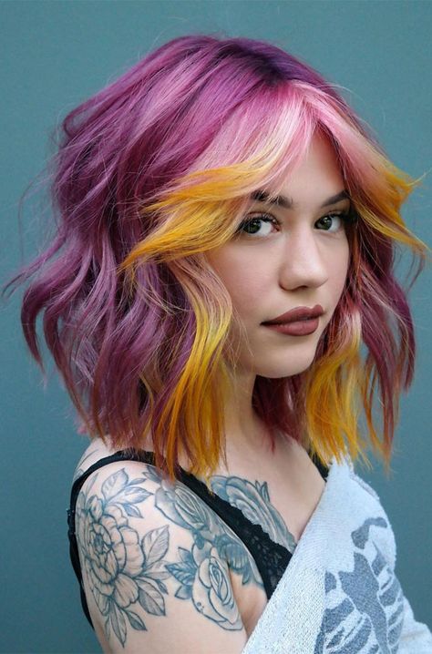 bob haircut, Layered Blonde Short Bob Haircut, bob haircut ideas, blonde bob, Low Maintenance Short Bob Weird Hair Colors, Crazy Hairstyles, Yellow Hair Color, Hair References, Haircut Inspo, Choppy Bob Haircuts, Bob Hairstyles For Thick, Choppy Bob, Long Bob Haircuts