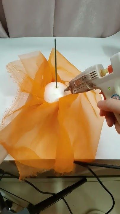 DIY Giant Organza Flower #shorts How To Make Giant Organza Flowers, Organza Decorations Wedding, Giant Silk Flowers Diy, Flowers For New Mom, Making Giant Flowers, Organza Flowers Backdrop, Giant Organza Flower Tutorial, Giant Tissue Paper Flowers Diy Tutorials, How To Make Material Flowers