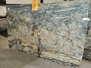 The 4 Secrets to Buying Cheap Granite Countertops (#2 is Important!) Azurite Countertops, Azurite Granite Countertops, Granite Slabs Countertops, Cheap Granite Countertops, Quartz Vs Granite Countertops, Light Colored Granite, Light Granite Countertops, Leathered Granite Countertops, Granite Remnants