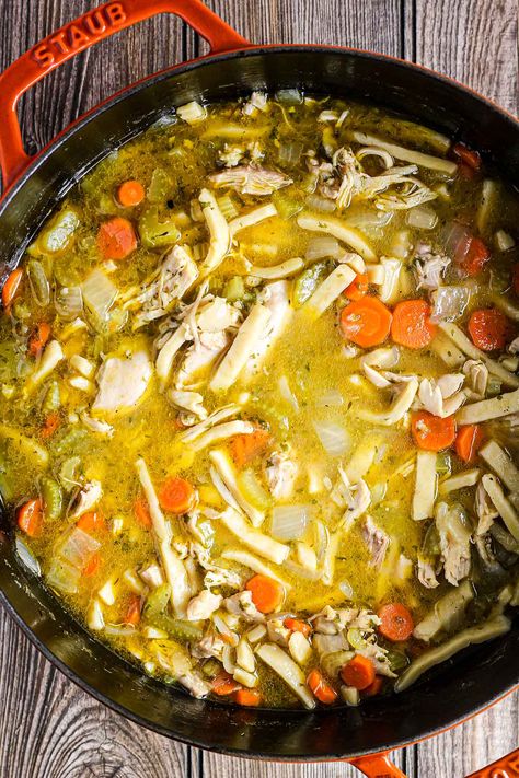 Dutch Oven Chicken Noodle Soup, Dutch Oven Soup Recipes, Dutch Oven Chicken Breast, Dutch Oven Soup, Dutch Oven Recipes Cast Iron, Best Chicken Noodle Soup, Le Creuset Recipes, Dutch Oven Chicken, Oven Chicken Recipes