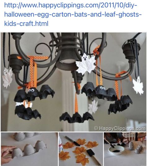 Halloween Eggs, Halloween Origami, Bat Decorations, Halloween Bat Decorations, Halloween Lanterns, Cheap Halloween, Ghost Decoration, Diy Origami, Egg Carton