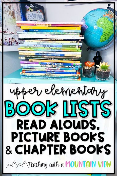 Looking for novels and picture books for upper elementary? Need a picture book to teach reading skills? Need a book for your math lesson? These are THE definitive book lists for 3rd, 4th, and 5th grades. Third Grade Reading List, Library Activities For 3rd Graders, Upper Elementary Read Alouds, Books For Fourth Graders, 3rd Grade Class Library, 3rd Grade Picture Books, 4th Grade Picture Books, 2nd Grade Picture Books, Upper Elementary Picture Books