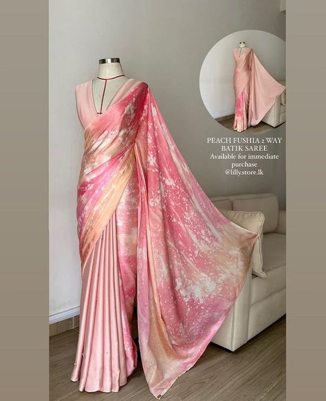 LILLY | ~SIX YARDS OF TIMELESS BATIK BEAUTIES~ DM US FOR MORE INFORMATION 1)IVORY PEARL TWO WAY BATIK SAREE 2)PLATINUM TWO WAY BATIK… | Instagram Silky Saree, Shimmer Saree, Batik Saree, Design Saree, Coral Rose, Rosé Hands, Ivory Pearl, Scarlet, Batik