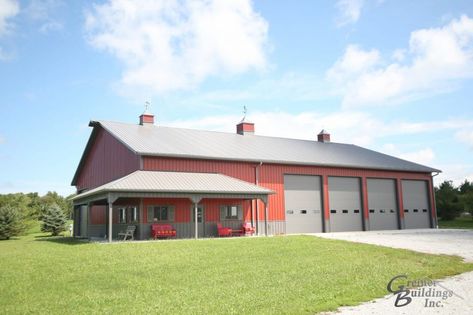 Metal Shop Houses, Lester Buildings, Pole Barn Designs, Metal Shop Building, Work Shops, Metal Building Designs, Metal Barn Homes, Post Frame Building, Metal Building Home