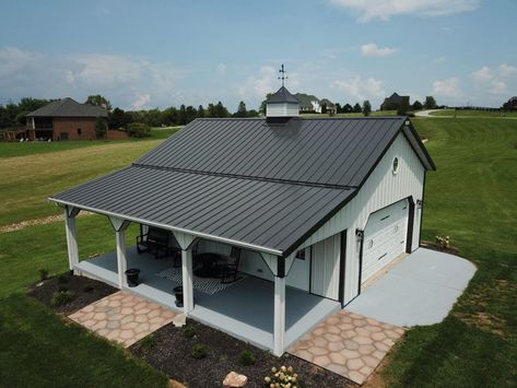 Detached Garage With Lean To, Out Building Ideas Garages, Out Buildings Ideas, Shed With Lean To Addition, Garage With Lean To, Barn Lean To Addition, Pole Barn Lean To, Garage Lean To Addition, Pole Barns With Lean To