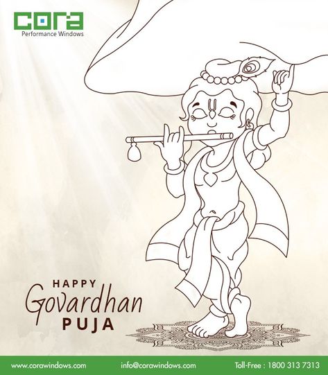 May this special day of Govardhan Pooja bring you success, wealth and love. Happy Govardhan Puja. CORA Windows, #uPVCWindowstoHappyHomes Gowardhan Puja Rangoli, Govardhan Puja Rangoli Design, Rangoli For Govardhan Pooja, Govardhan Puja Rangoli, Govardhan Pooja Rangoli, Govardhan Rangoli, Sister Drawings, Govardhan Pooja, Happy Govardhan Puja