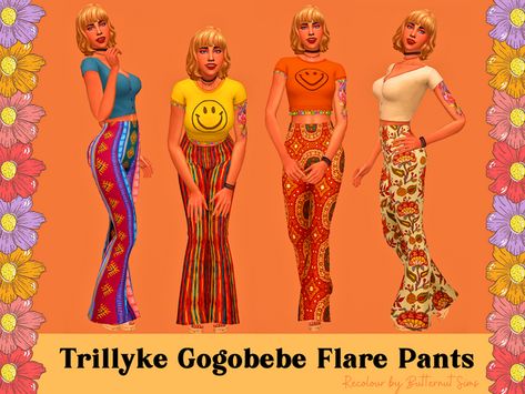 TRILLYKE GOGOBEBE FLARE PANTS RECOLOUR | faded-springs on Patreon Los Sims 4 Mods, Sims 4 Decades Challenge, Cc Shopping, Mom Clothes, Cc Clothes, The Sims 4 Packs, Sims 4 Mm Cc, Sims Ideas, Gaming Stuff