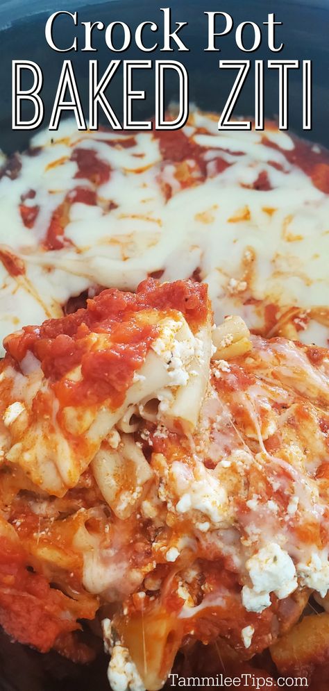 Crockpot Spaghetti With Ricotta Cheese, Crockpot Ziti With Meat, Crockpot Recipes Without Meat, Crockpot Pasta With Ricotta, Crockpot Baked Ziti With Meat, Crock Pot Ziti With Meat, Slow Cooker Baked Ziti With Meat, Baked Ziti With Ricotta Crock Pot, Baked Ziti In Crockpot Easy Recipes