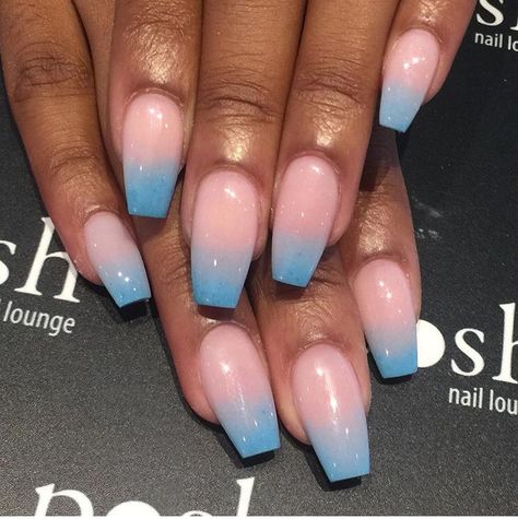 Cotton Candy Nails Pastel Blue Ombre Nails, Gel Ombre, Cotton Candy Nails, Nail Magic, Blue Ombre Nails, Candy Nails, Spring Break Nails, Broken Nails, Short Acrylic