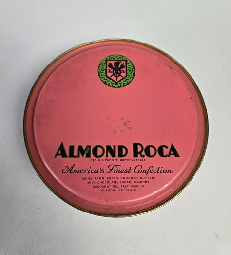 I just added a new item to eBay, Vintage 1940s Pink & Green 1Lb. Brown & Haley Almond Roca Candy Tin! #eBay #eBaySeller https://ebay.us/aUypjH Almond Roca, Tacoma Washington, Candy Tins, One Pound, Vanilla Flavoring, New Item, Chocolate Milk, Pink And Green, Almond