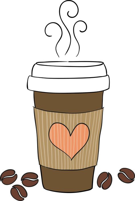 Coffee Drawing Easy, Cute Coffee Drawings, Coffee Cartoon Cute, Coffee Illustration Art, Coffee Cartoons, Coffee Fundraiser, Coffee Draw, Cafe Drawing, Coffee Clip Art