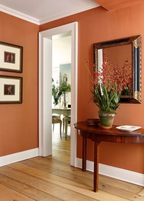 Mcgrath Ii, Orange Room, Room Color Combination, Wall Color Combination, Orange Rooms, Living Room Wall Color, Room Wall Colors, Dining Room Paint, Interior Design Per La Casa