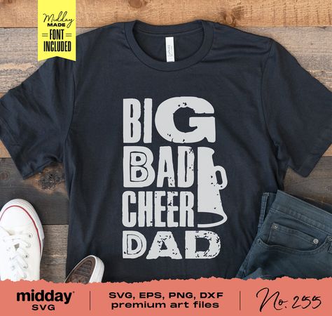 Cheer Parent Shirts Design, Cheer Dad Shirt Ideas, Cheer Shirt Ideas, Cheer Mom Shirt Ideas, Cheer Dad Shirt, Cheer Team Shirts, Cheer Nationals, Cheer Dad Shirts, Spirit Gear