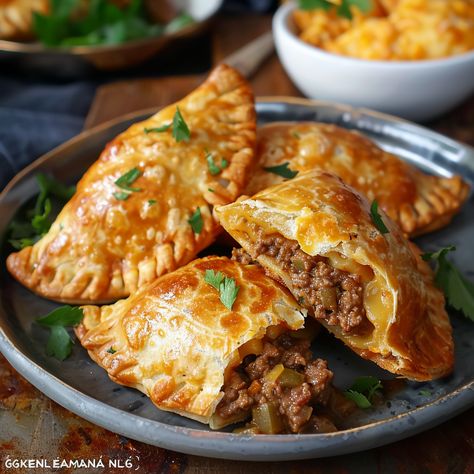 Beef and Cheese Empanadas Cheesy Beef Empanadas, Beef Empanadas Recipe, Cheese Empanadas, Grandma Cooking, Beef Empanadas, Ina Garten Recipes, Jamie Oliver Recipes, Empanadas Recipe, Paula Deen