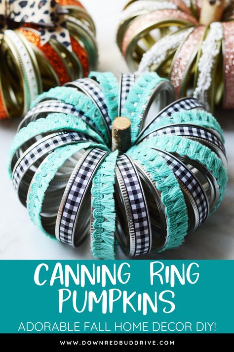 Pumpkin Made From Canning Jar Rings, Canning Ring Pumpkin Diy, Crafts Using Canning Rings, Canning Rings Crafts, Canning Jar Ring Crafts, Canning Ring Crafts, Fall Craft Fair Ideas To Sell, Canning Ring Pumpkin, Mason Jar Lids Crafts