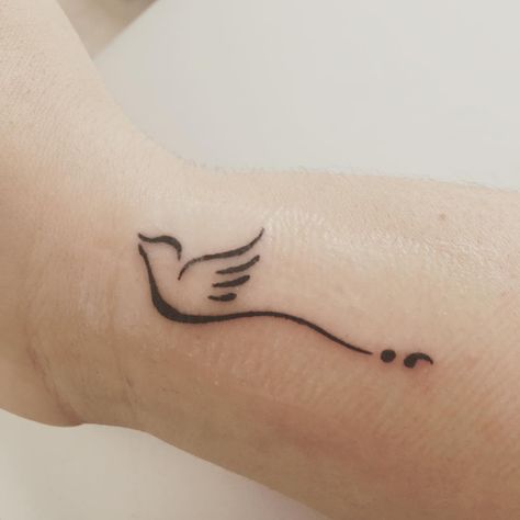 Stay Tattoo, Semicolon Tattoo Ideas, Health Tattoo, Hand And Finger Tattoos, Girl Arm Tattoos, Shape Tattoo, Semicolon Tattoo, Forearm Tattoo Design, Flower Tattoo Shoulder