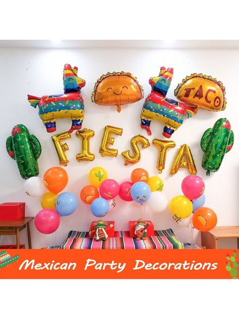 Multicolor  Collar  PE   Embellished   Event & Party Supplies Mexico Party, Mexican Party Decorations, Fiesta Party Decorations, Taco Party, Mexican Party, Fiesta Party, Balloon Arch, Party Packs, Latex Balloons