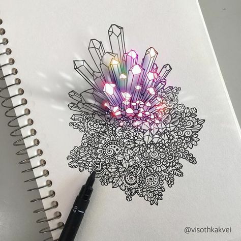 3d Detail Art Doodle Colourful, Illusion Kunst, Zentangle Kunst, White Doodle, Optical Illusion Drawing, Arte Doodle, Illusion Drawings, Simple Drawings, Cool Doodles