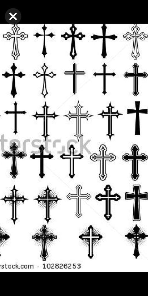 Krzyzyk Tattoo, Detailed Cross Tattoo, Goth Cross Tattoo, Cross Tattoo Stencil, Gothic Cross Tattoo, Pretty Cross Tattoo, Cross Tattoo Design, Crucifix Tattoo, Cruz Tattoo