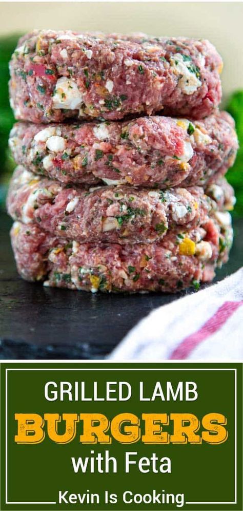 Stuffed Lamb Burgers, Minted Lamb Burgers, Ground Lamb Dinner Recipes, Greek Lamb Burgers With Feta, Ground Lamb Feta Recipes, Ground Lamb Instant Pot Recipes, Grilled Lamb Burgers, Minced Lamb Recipes Ground Meat, Ground Lamb And Pork Recipes