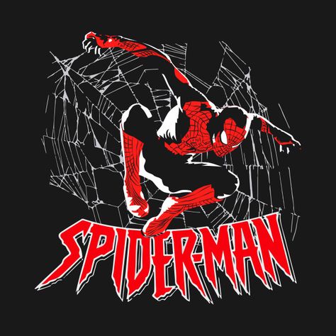 Spider Jump T-Shirt Design  #verse #suit #popculture #spider #superhero #limited #spidey #retro #comics #marvel #web #venom #movies #man #spiderman Punk Logo, Spiderman Shirt, Spiderman Theme, T-shirt Print Design, Geek Clothes, Graphic Design Cards, Spider Art, Comics Marvel